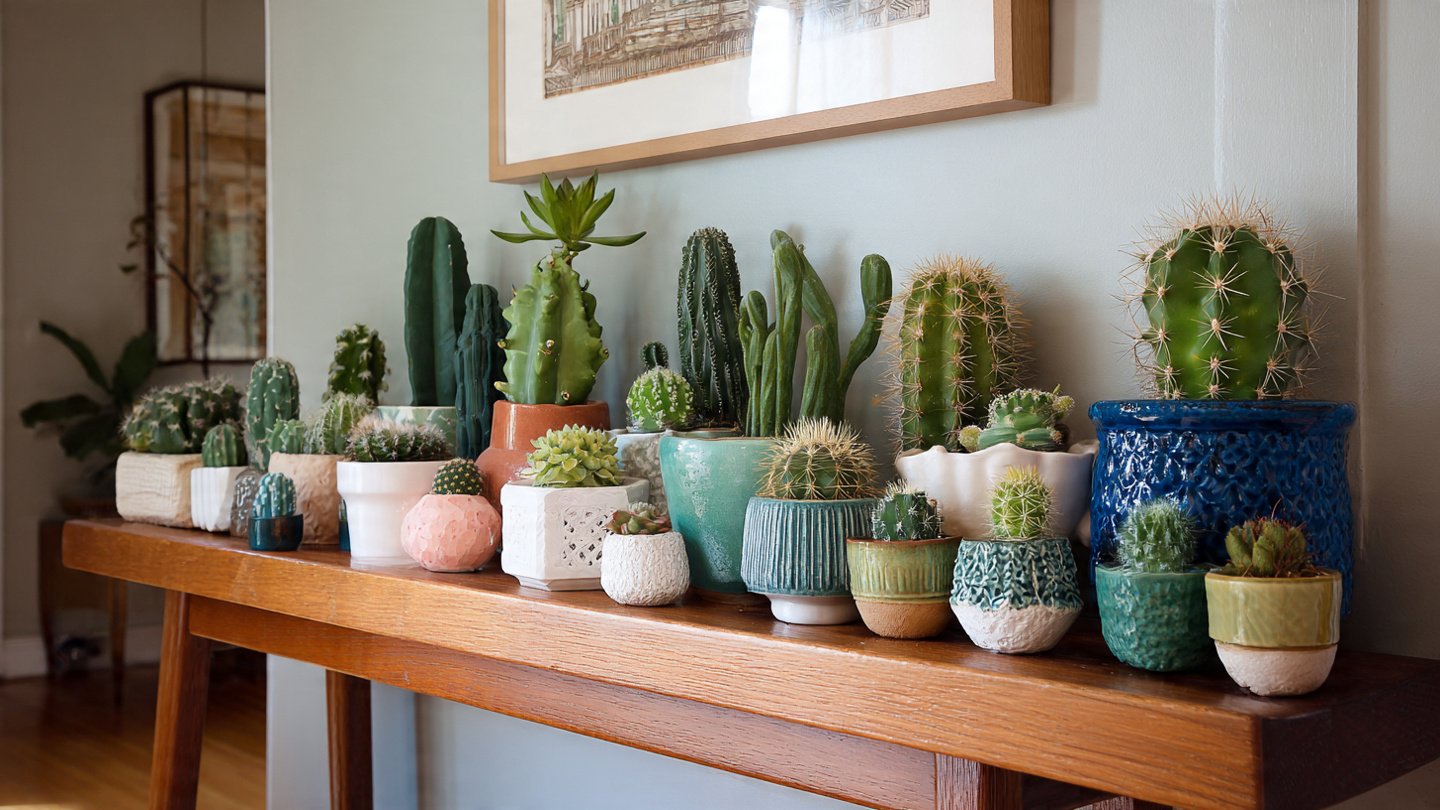 How Can You Transform Your Entryway into a Modern Oasis with a Variety of Cacti?